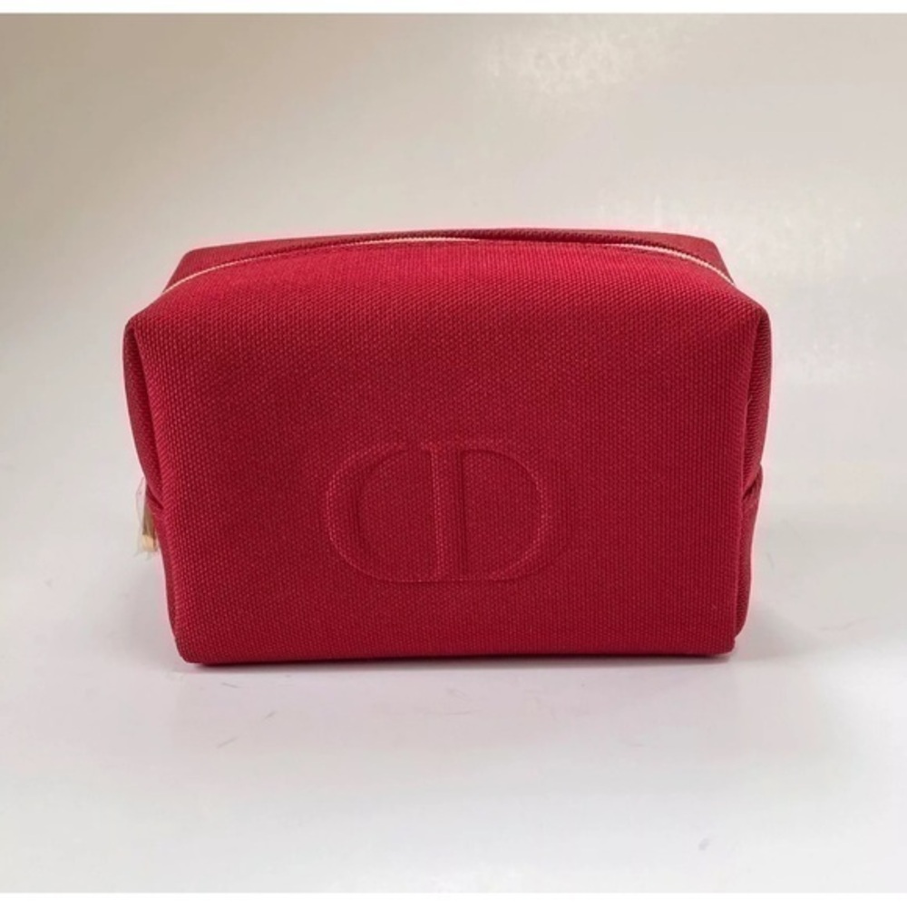 DIOR Beauty Red Pouch Trousse Makeup Cosmetic Bag Toiletry Case NWT